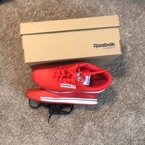Red Reebok Classic sneakers